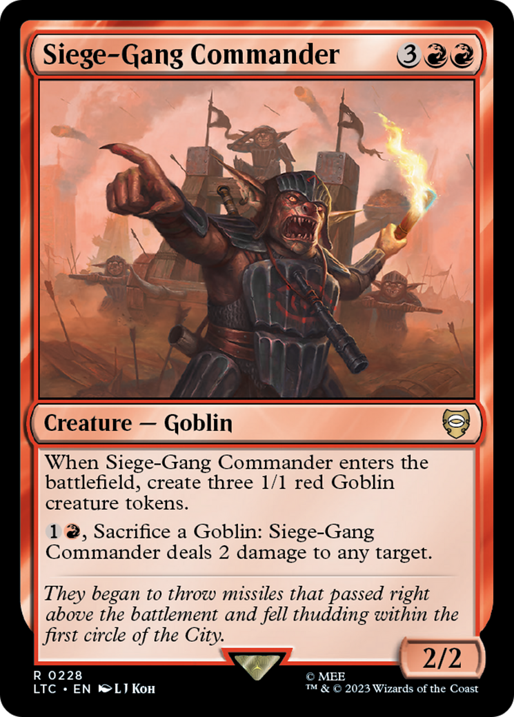 Siege-Gang Commander [The Lord of the Rings: Tales of Middle-Earth Commander] | Good Games North