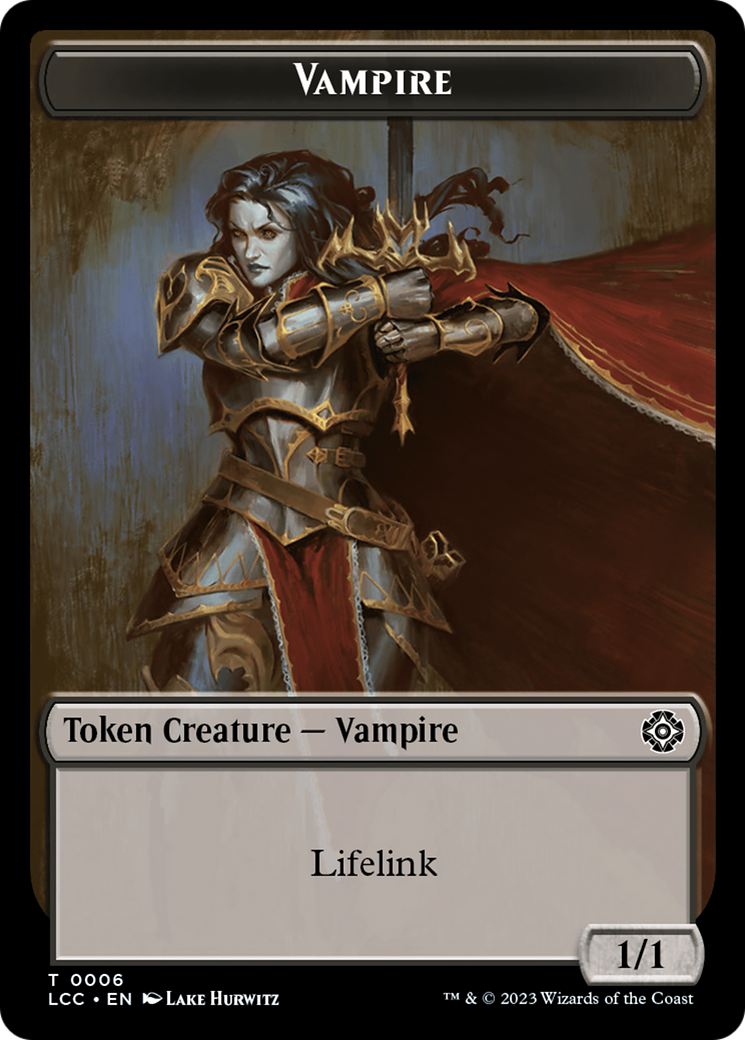 Vampire (0006) // Vampire Demon Double-Sided Token [The Lost Caverns of Ixalan Commander Tokens] | Good Games North