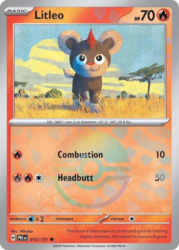 Litleo (015/131) (Poke Ball Pattern) [Scarlet & Violet: Prismatic Evolutions] | Good Games North