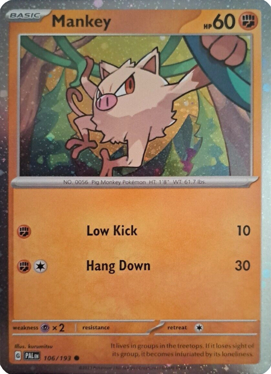 Mankey (106/193) (Cosmos Holo) [Scarlet & Violet: Paldea Evolved] | Good Games North