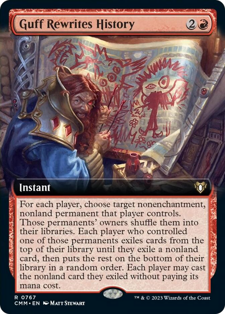 Guff Rewrites History (Extended Art) [Commander Masters] | Good Games North