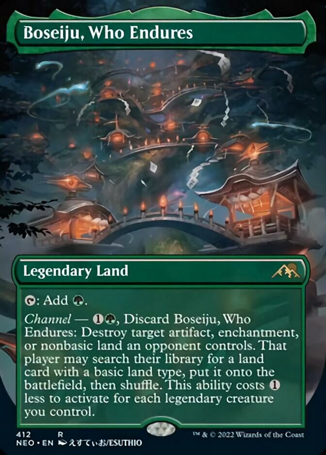 Boseiju, Who Endures (Borderless Alternate Art) [Kamigawa: Neon Dynasty] | Good Games North