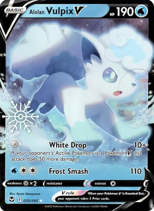 Alolan Vulpix V (033/195) (Holiday Calendar) [Sword & Shield: Silver Tempest] | Good Games North