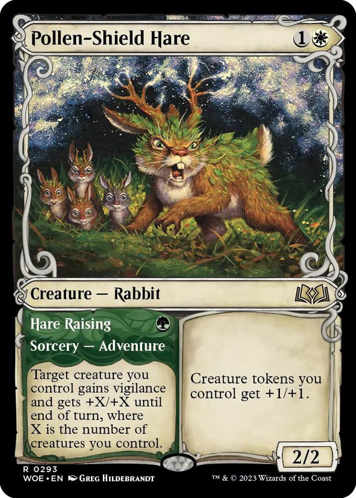 Pollen-Shield Hare // Hare Raising 293/276 (Wilds of Eldraine)  - Showcase | Good Games North