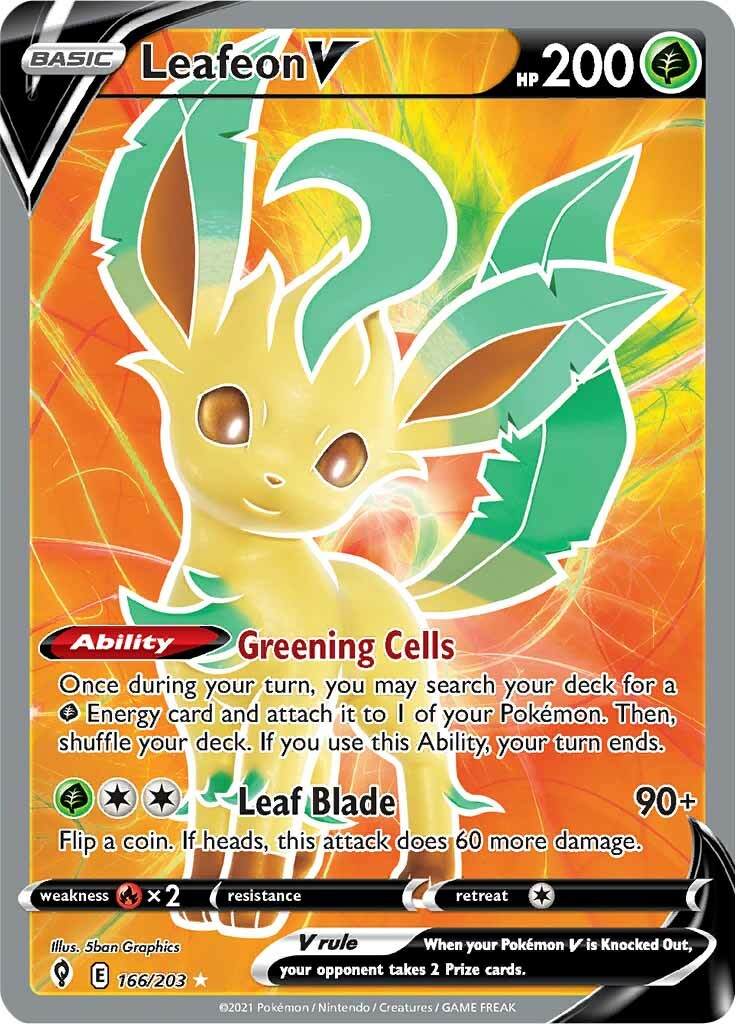 Leafeon V (166/203) [Sword & Shield: Evolving Skies] | Good Games North