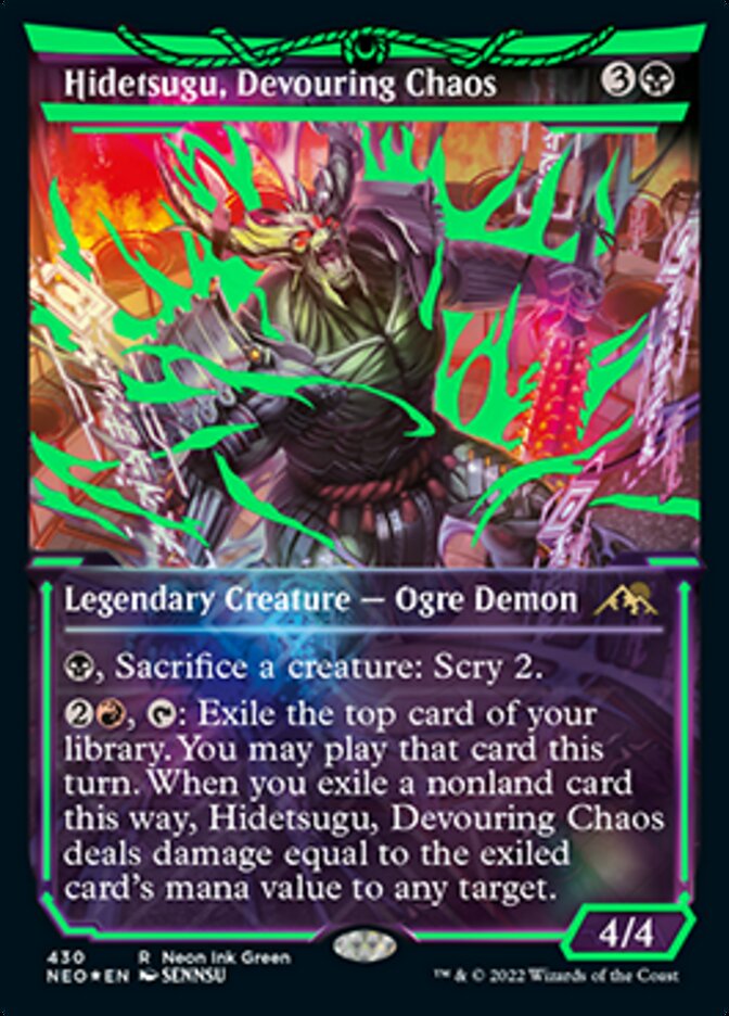 Hidetsugu, Devouring Chaos (Neon Ink Green) [Kamigawa: Neon Dynasty] | Good Games North