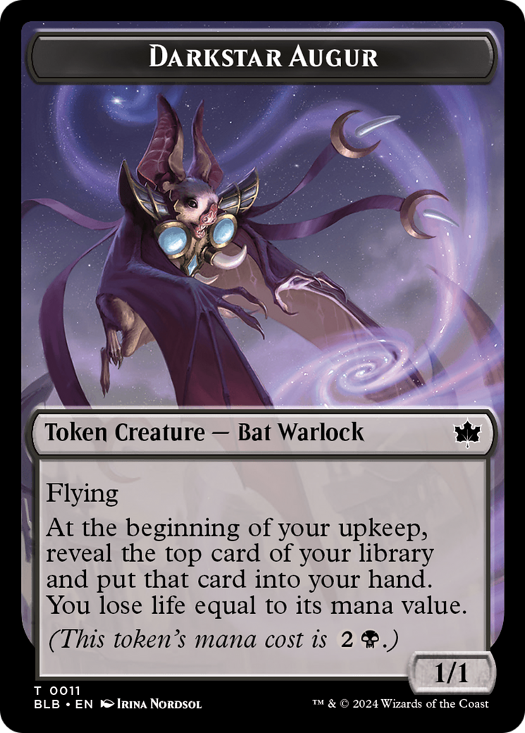 Darkstar Augur Token [Bloomburrow Tokens] | Good Games North