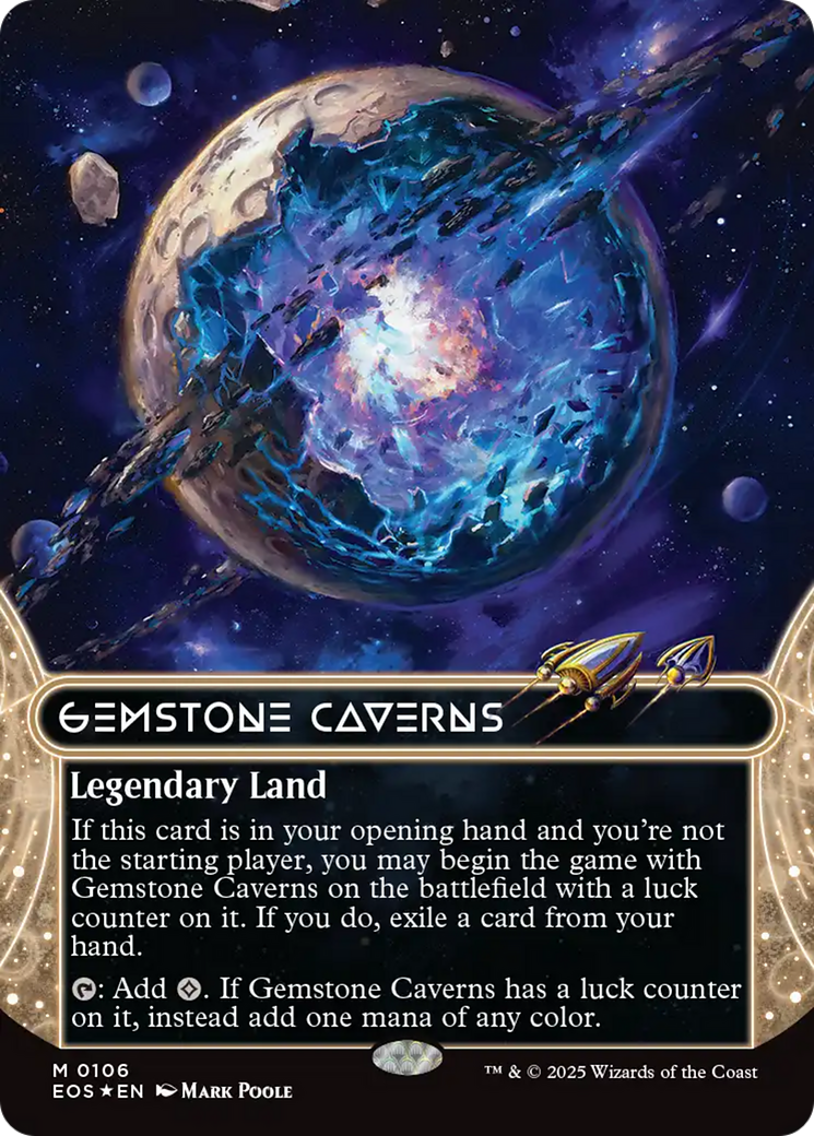 Gemstone Caverns (0106) (Borderless) (Galaxy Foil) [Edge of Eternities: Stellar Sights] | Good Games North