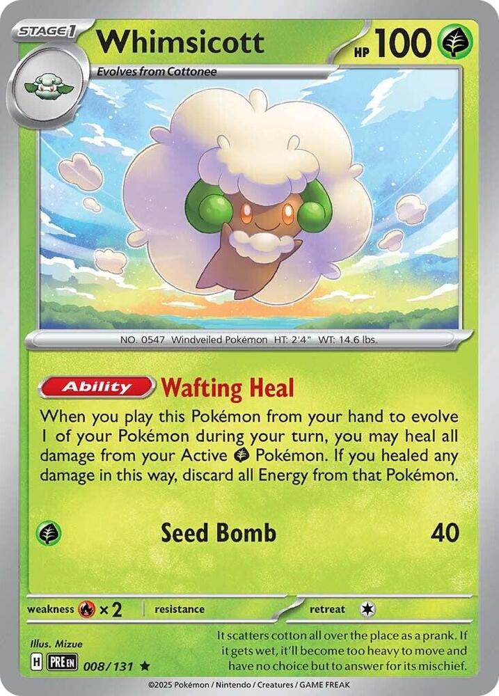 Whimsicott (008/131) [Scarlet & Violet: Prismatic Evolutions] | Good Games North