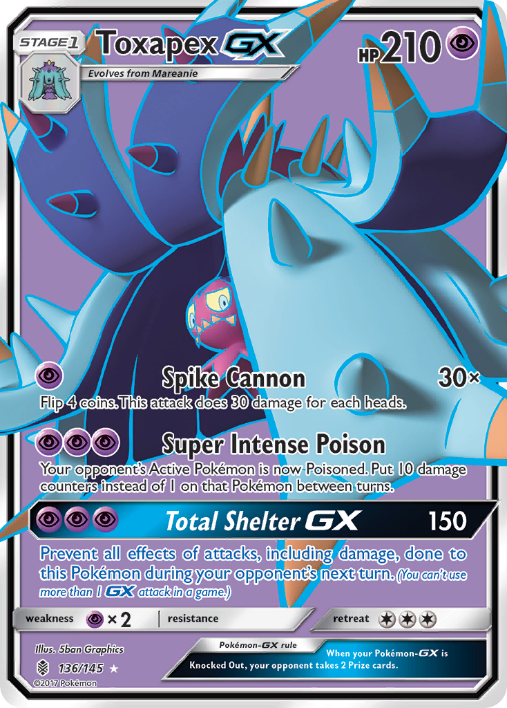 Toxapex GX (136/145) [Sun & Moon: Guardians Rising] | Good Games North