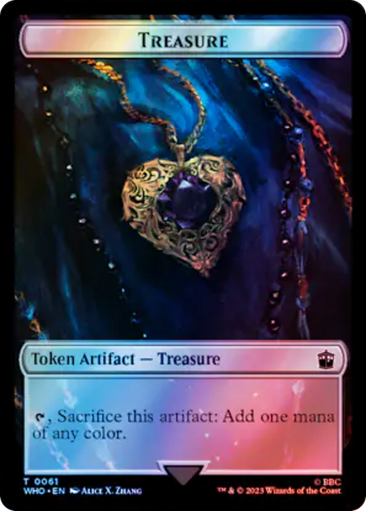 Alien // Treasure (0061) Double-Sided Token (Surge Foil) [Doctor Who Tokens] | Good Games North