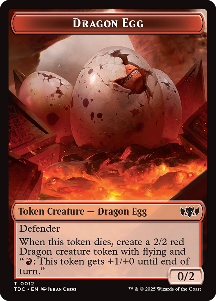 Dragon Egg // Dragon (0013) Double-Sided Token [Tarkir: Dragonstorm Commander Tokens] | Good Games North