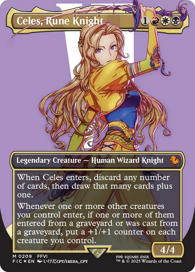 Celes, Rune Knight (Borderless) (Surge Foil) [FINAL FANTASY Commander] | Good Games North