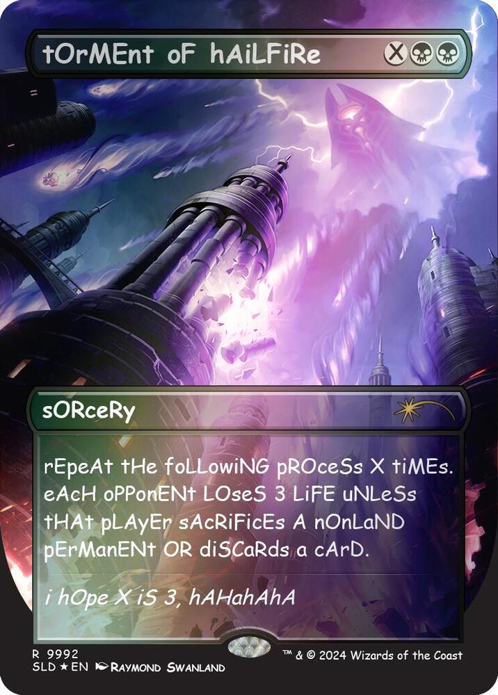 tOrMEnt oF hAiLFiRe 9992 (Secret Lair Drop Series)  - Borderless Rainbow Foil | Good Games North