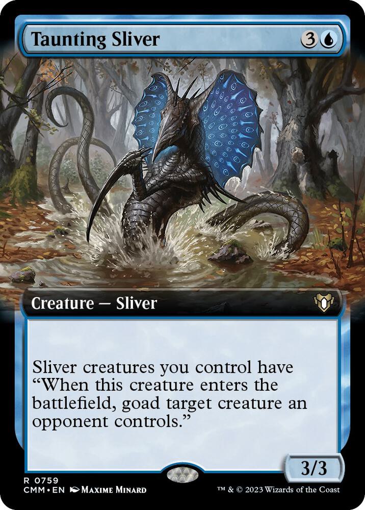 Taunting Sliver Extended Art (Commander Masters)  - Foil | Good Games North
