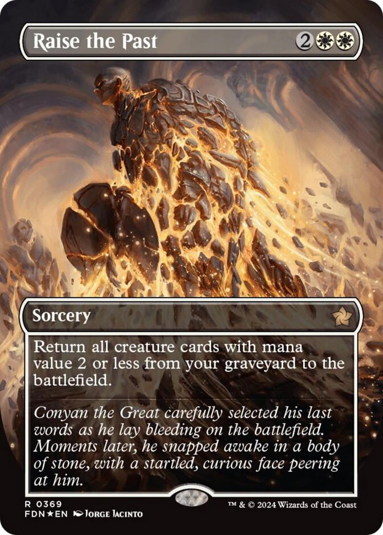 Raise the Past (Borderless) (Mana Foil) [Foundations] | Good Games North