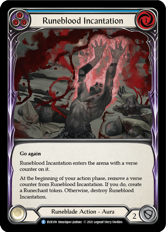 Runeblood Incantation (Blue) [EVR109] (Everfest)  1st Edition Rainbow Foil | Good Games North