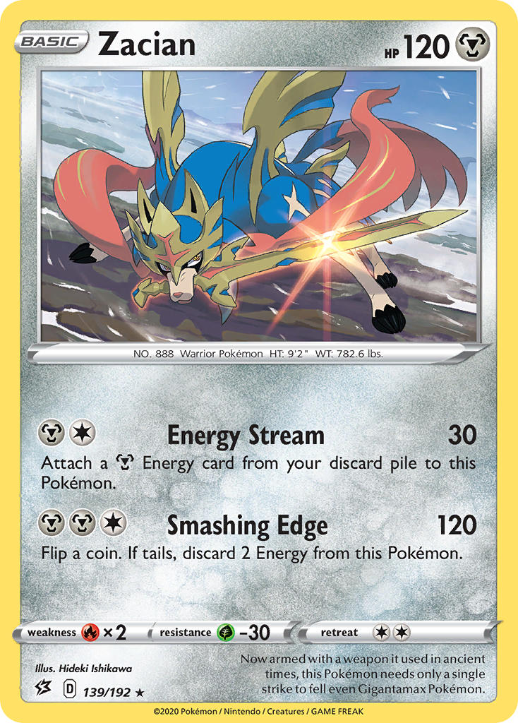 Zacian (139/192) (Cracked Ice Holo) (Theme Deck Exclusives) [Sword & Shield: Rebel Clash] | Good Games North