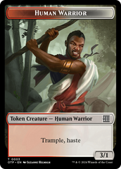 Human Warrior // Plot Double-Sided Token [Outlaws of Thunder Junction: Breaking News Tokens] | Good Games North