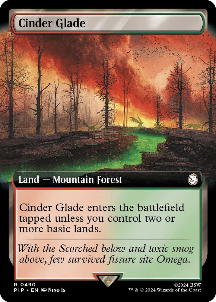 Cinder Glade Extended Art 490 (Universes Beyond: Fallout)  - Extended Art Foil | Good Games North