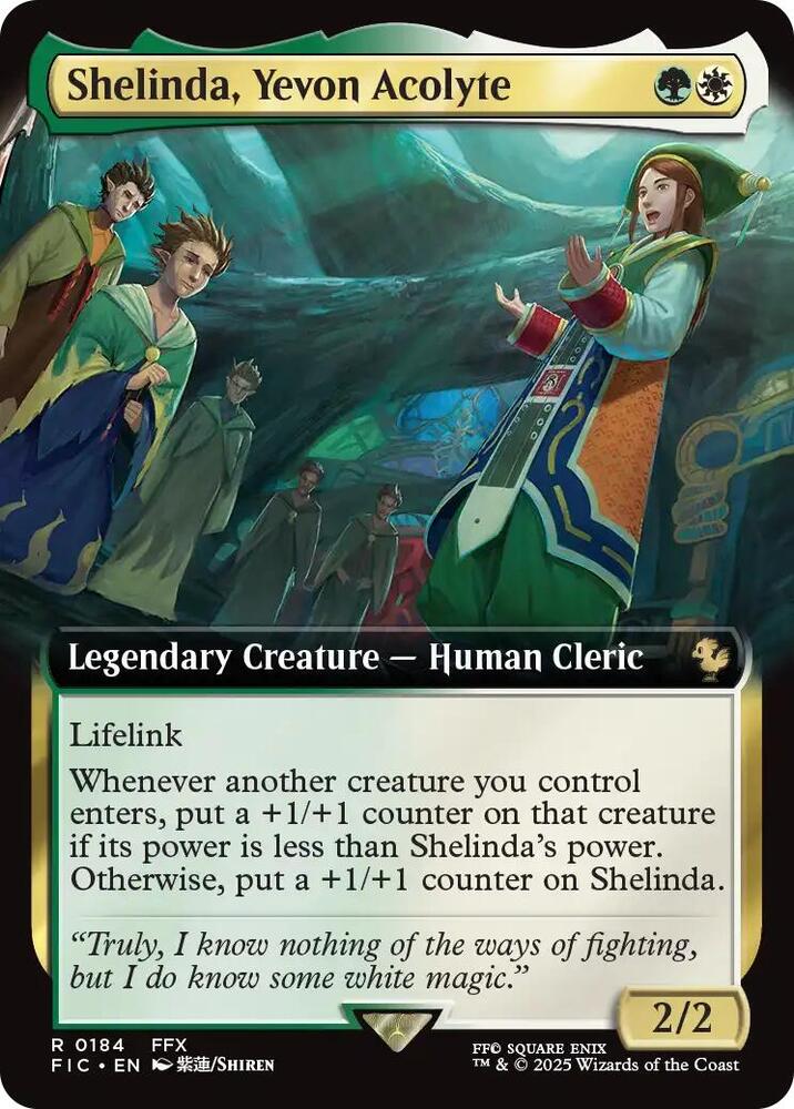 Shelinda Yevon Acolyte Extended Art (Commander: FINAL FANTASY)  - Foil | Good Games North
