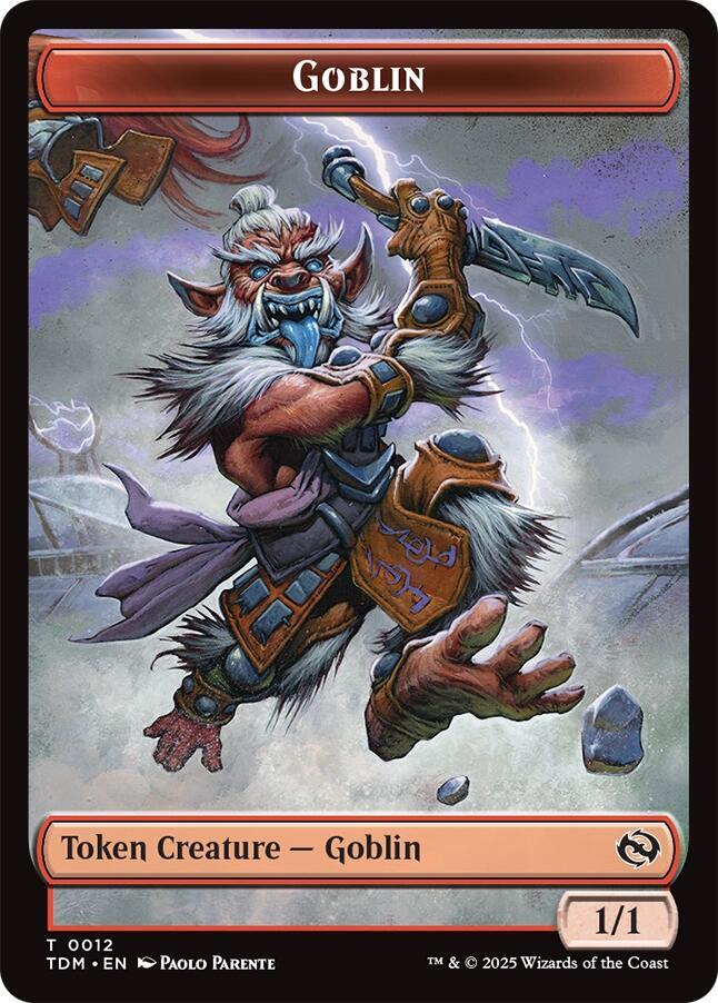 Dog // Goblin Double-Sided Token [Tarkir: Dragonstorm Commander Tokens] | Good Games North