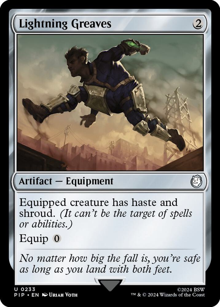 Lightning Greaves 233/326 (Universes Beyond: Fallout)  - Foil | Good Games North