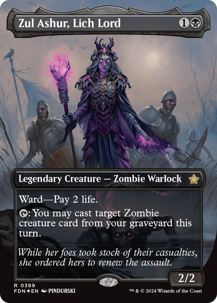 Zul Ashur, Lich Lord (Borderless) (Mana Foil) [Foundations] | Good Games North