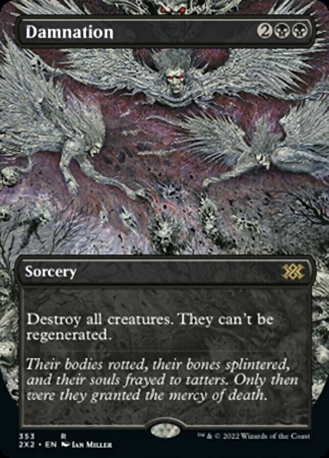 Damnation (Borderless Alternate Art) [Double Masters 2022] | Good Games North