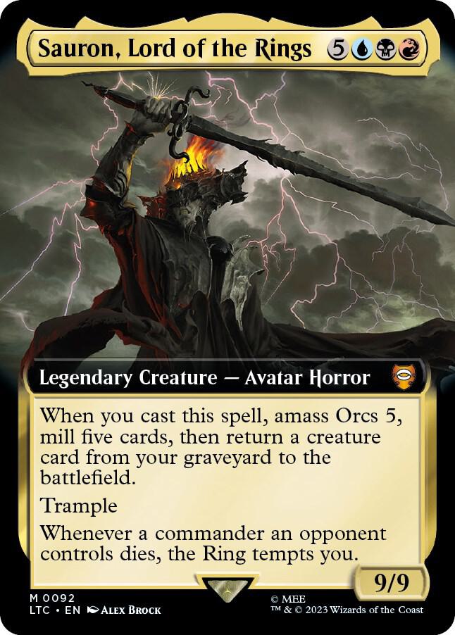 Sauron Lord of the Rings Extended Art (Commander: The Lord of the Rings: Tales of Middle-earth)  - Foil | Good Games North