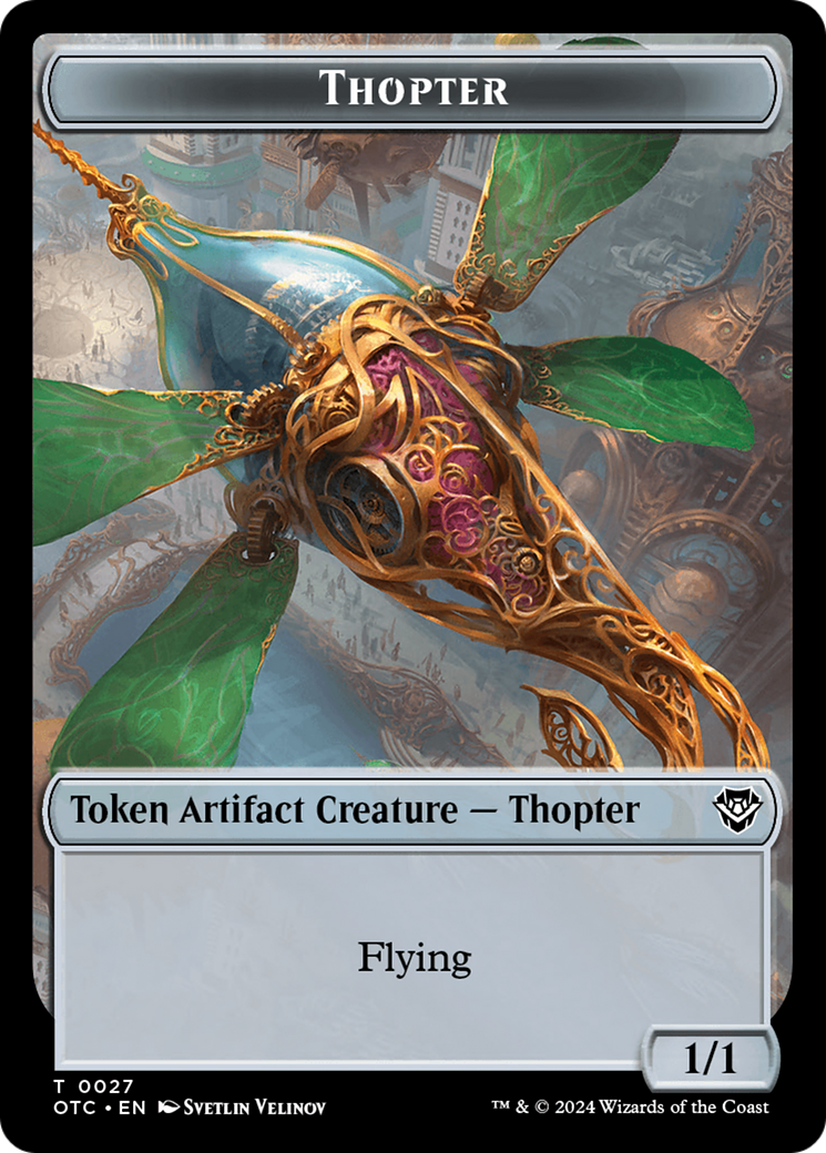 Thopter // Manifest Double-Sided Token [Outlaws of Thunder Junction Commander Tokens] | Good Games North