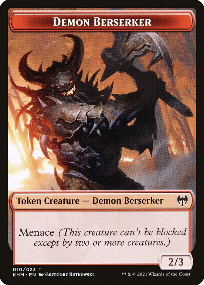 Treasure // Demon Berserker Double-Sided Token [Kaldheim Tokens] | Good Games North