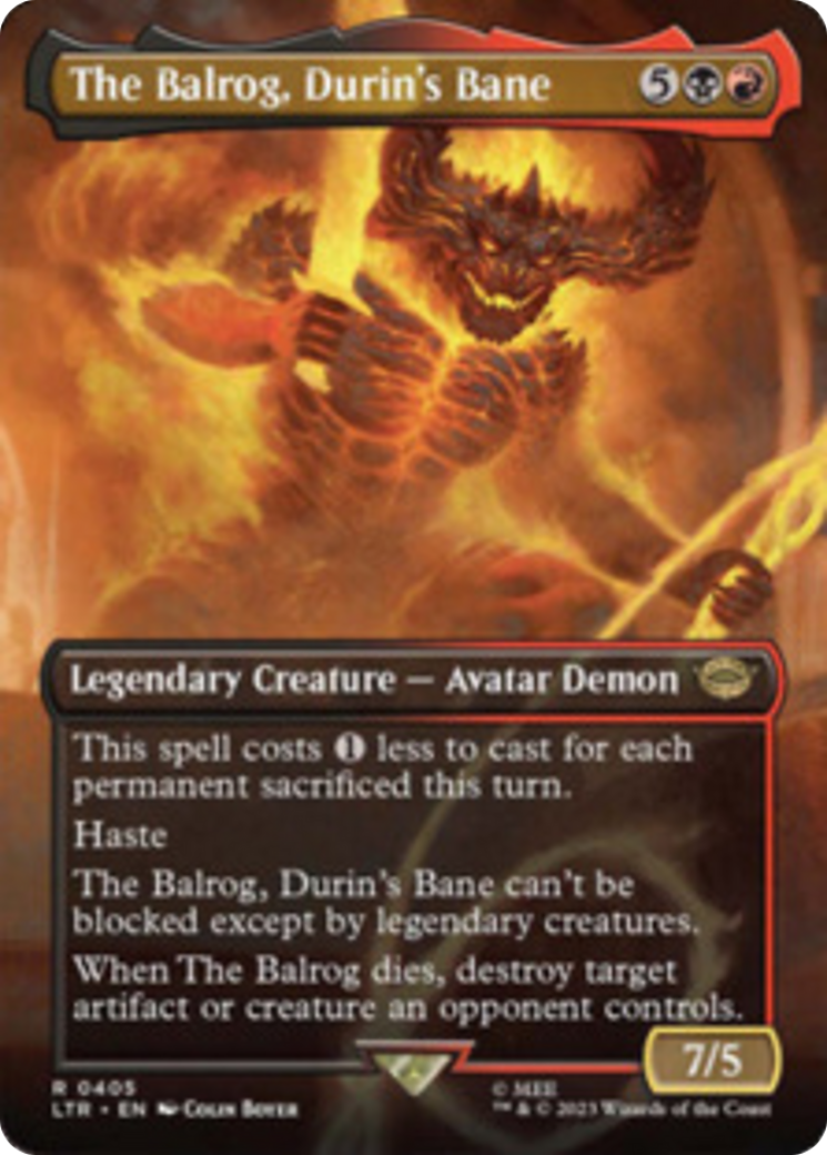 The Balrog, Durin's Bane (Borderless Alternate Art) [The Lord of the Rings: Tales of Middle-Earth] | Good Games North