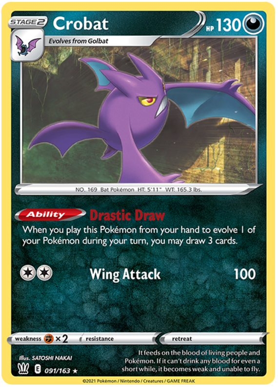 Crobat (091/163) (Theme Deck Exclusive) [Sword & Shield: Battle Styles] | Good Games North