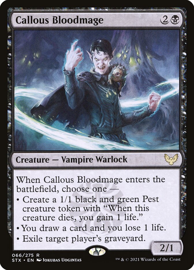Callous Bloodmage 66 (Strixhaven: School of Mages)  - Foil | Good Games North