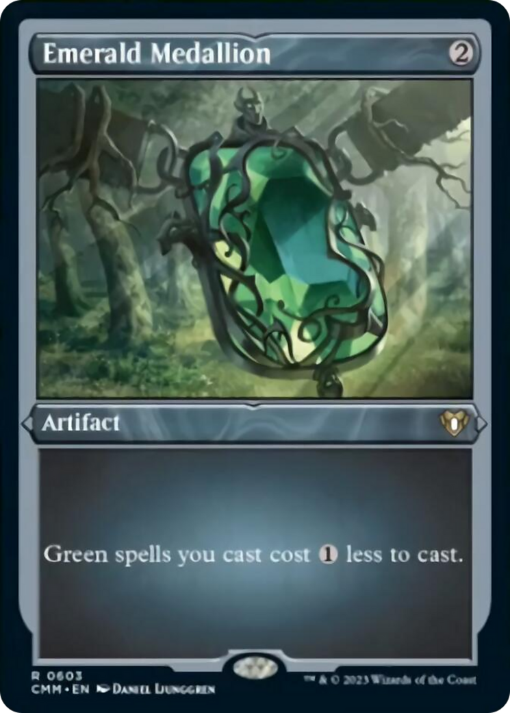 Emerald Medallion (Foil Etched) [Commander Masters] | Good Games North