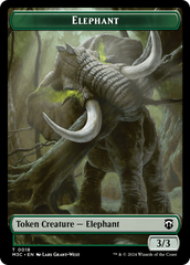 Zombie (Ripple Foil) // Elephant Double-Sided Token [Modern Horizons 3 Commander Tokens] | Good Games North