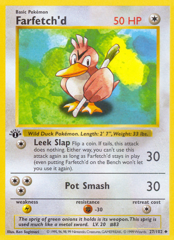 Farfetch'd (27/102) (Shadowless) [Base Set 1st Edition] | Good Games North