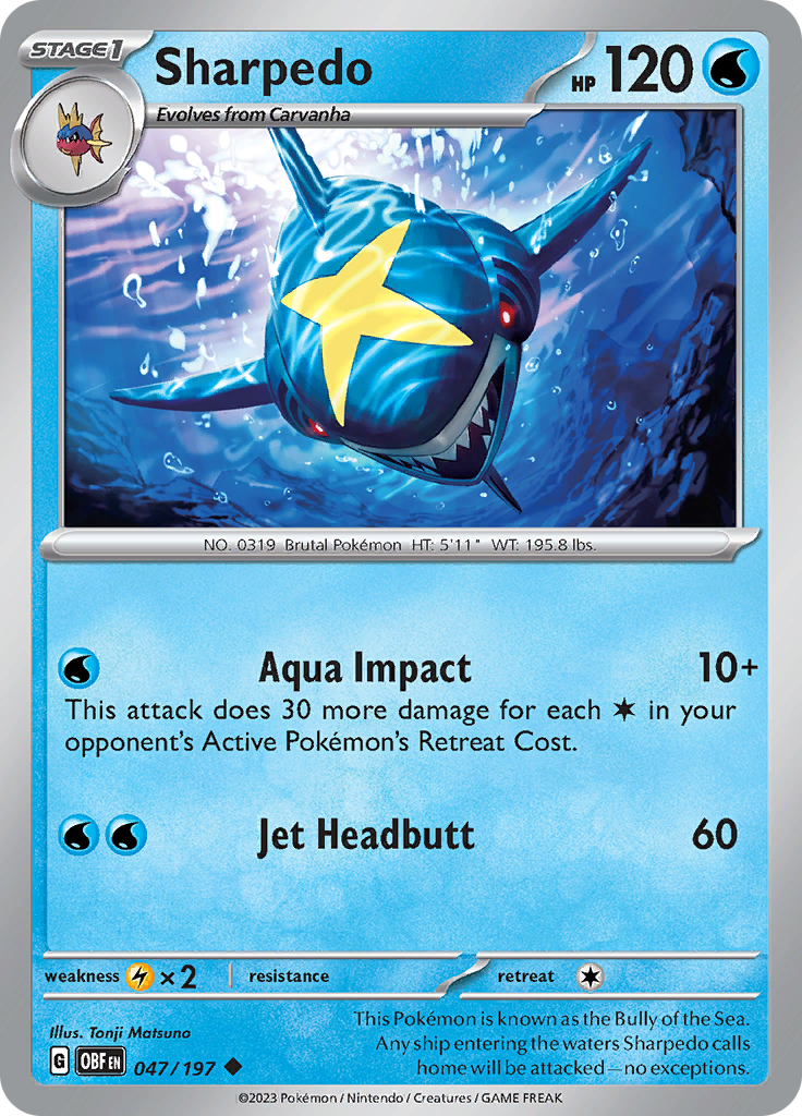 Sharpedo (047/197) [Scarlet & Violet: Obsidian Flames] | Good Games North