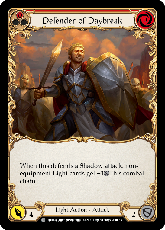 Defender of Daybreak (Red) [DTD094] (Dusk Till Dawn) | Good Games North