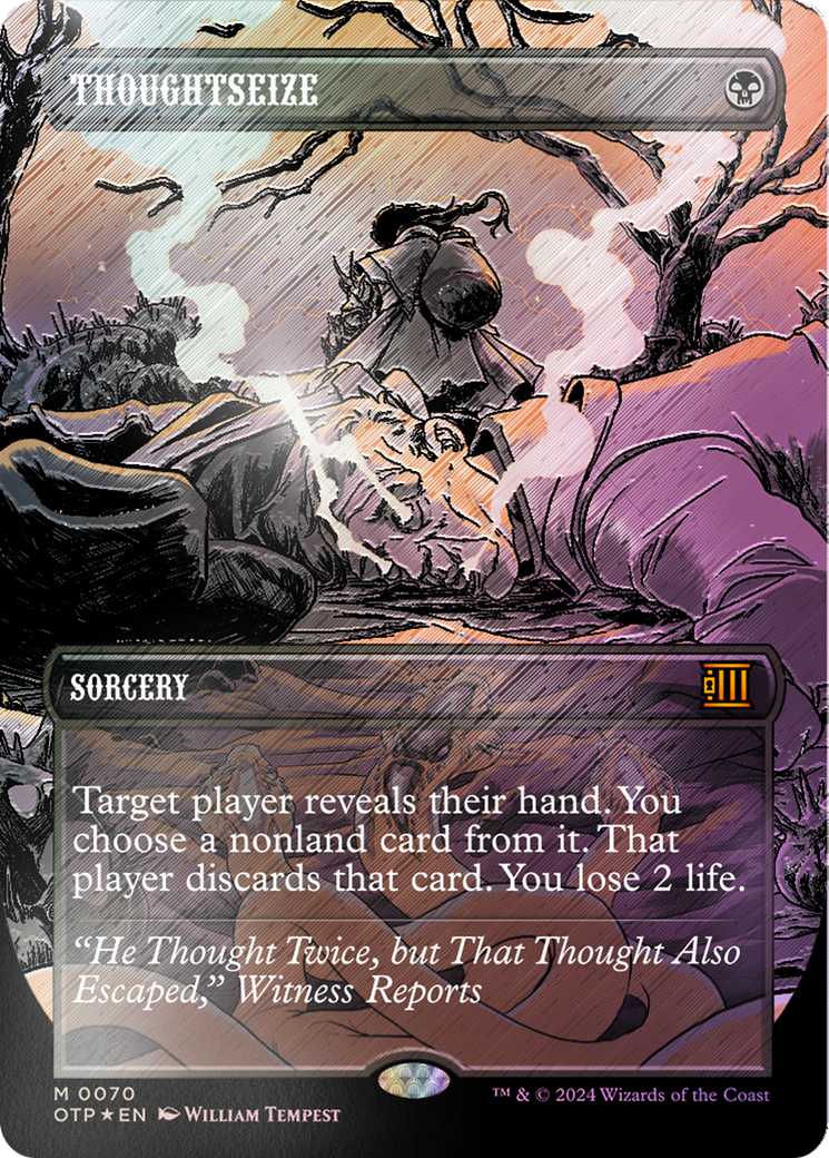 Thoughtseize (Textured Foil) [Outlaws of Thunder Junction: Breaking News] | Good Games North