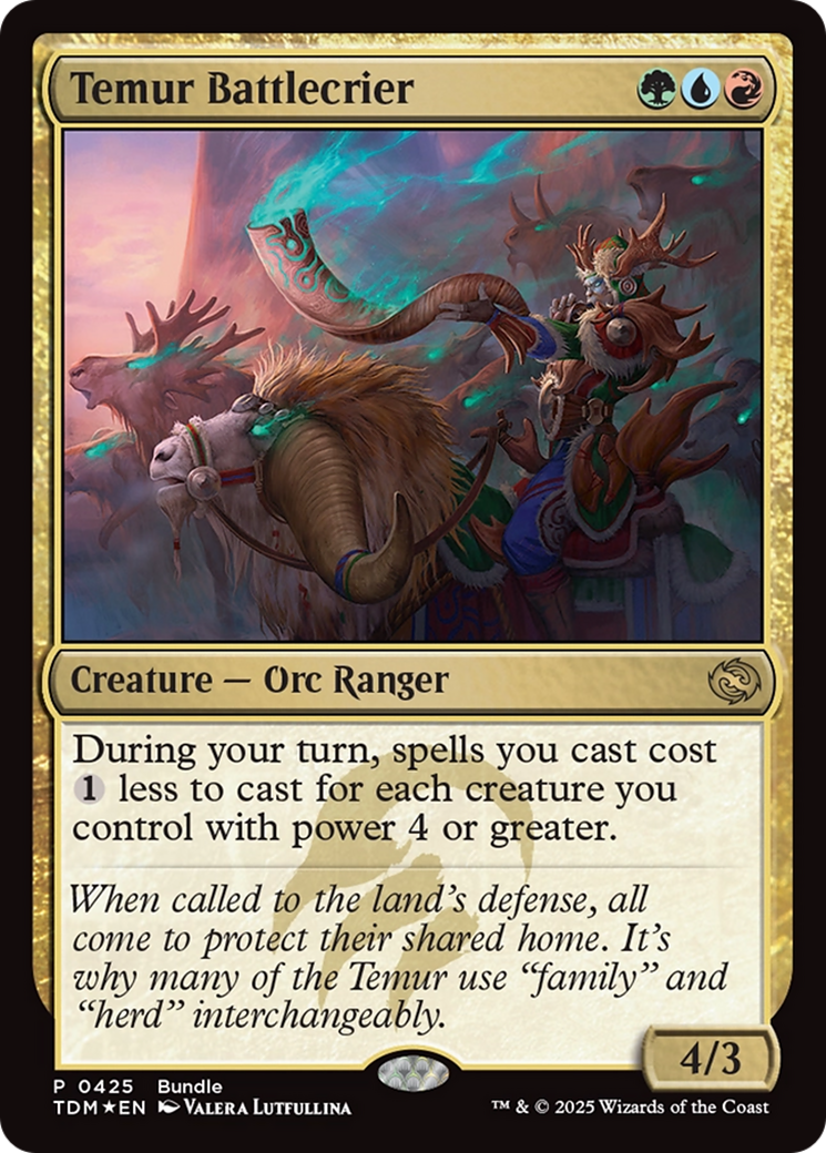 Temur Battlecrier (Bundle) [Tarkir: Dragonstorm Promos] | Good Games North