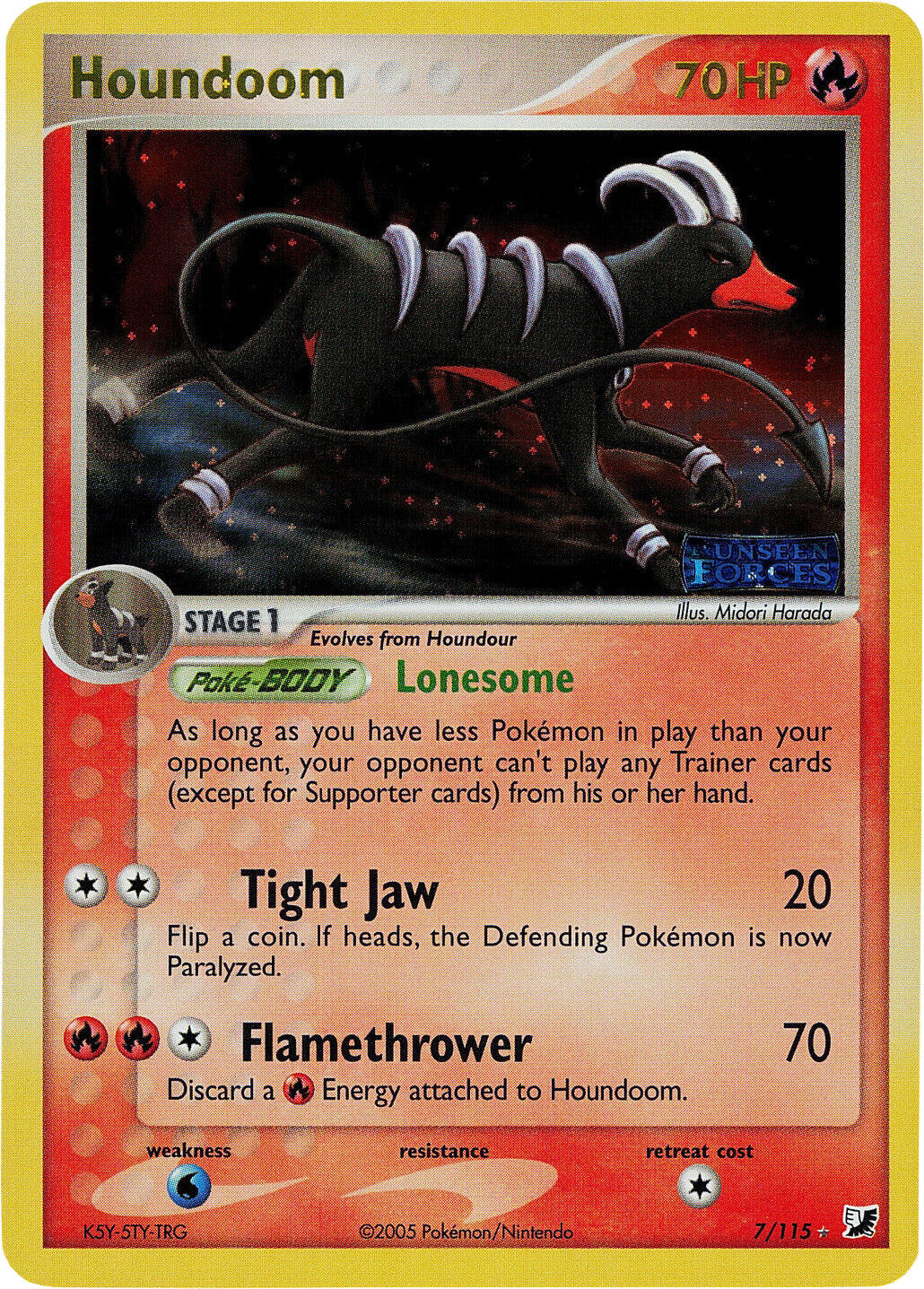 Houndoom (7/115) (Stamped) [EX: Unseen Forces] | Good Games North