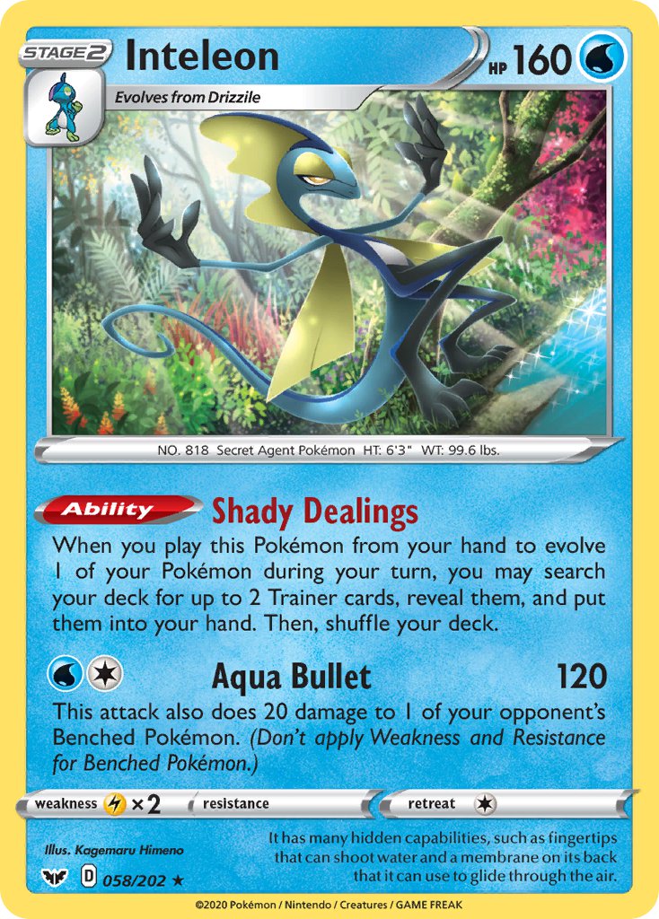 Inteleon (058/202) (Theme Deck Exclusive) [Sword & Shield: Base Set] | Good Games North