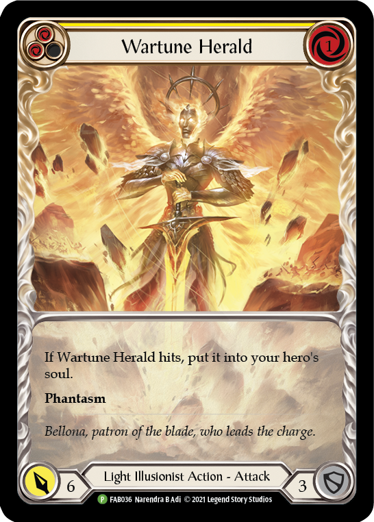 Wartune Herald (Yellow Extended Art) [FAB036] (Promo)  Rainbow Foil | Good Games North