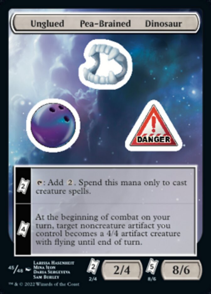 Unglued Pea-Brained Dinosaur [Unfinity Stickers] | Good Games North