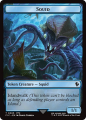 Spirit // Squid Double-Sided Token (Surge Foil) [FINAL FANTASY Commander Tokens] | Good Games North