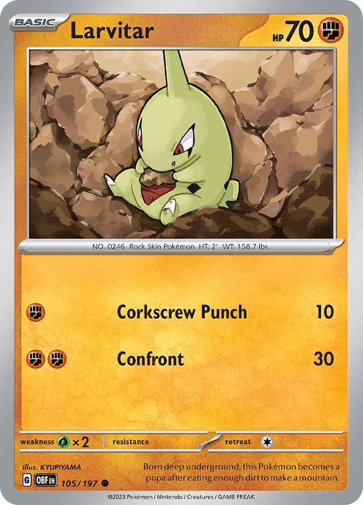 Larvitar (105/197) [Scarlet & Violet: Obsidian Flames] | Good Games North