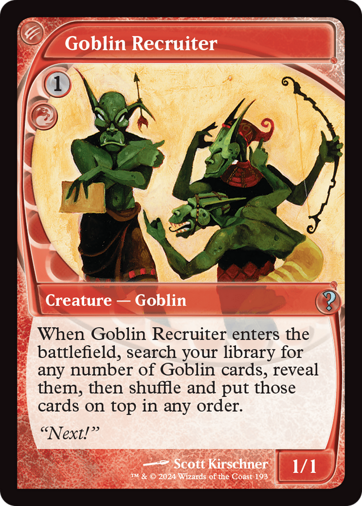 Goblin Recruiter (Future Sight) [Mystery Booster 2] | Good Games North
