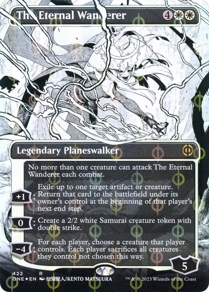 The Eternal Wanderer Borderless Step and Compleat Foil (Phyrexia: All Will Be One)  - undefined | Good Games North
